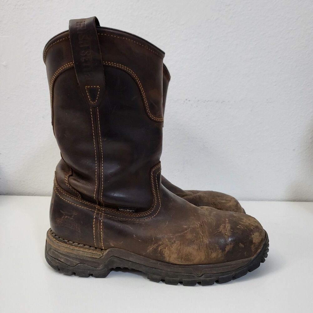 IRISH SETTER Work Boots Men 9.5 E2 EE Wide Red Wing Waterproof Steel Toe 83906